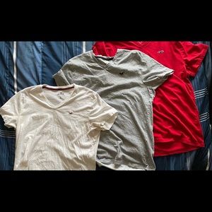 3 Hollister V-Neck T-Shirts